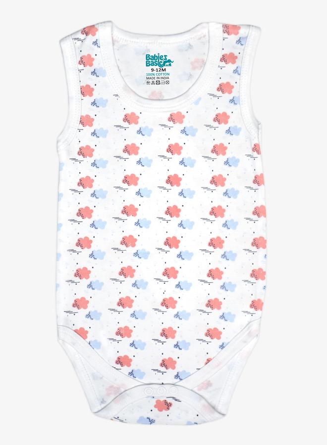 Babies Basic Pack of 3 - Super Combed Cotton Sleeveless Printed Bodysuit - Image 3